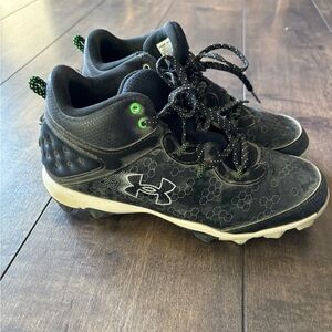 Under Armour Bryce Harper Black and Green Kids Cleats